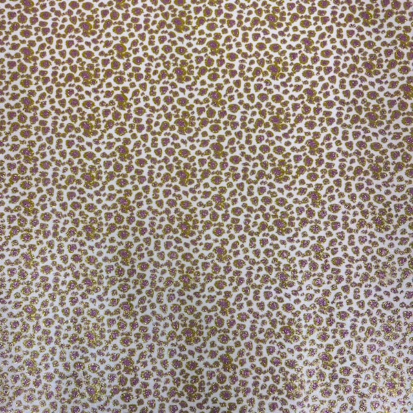 Leopard Print Glitter Canvas Vinyl Fabric - Prismatic Fiber Arts
