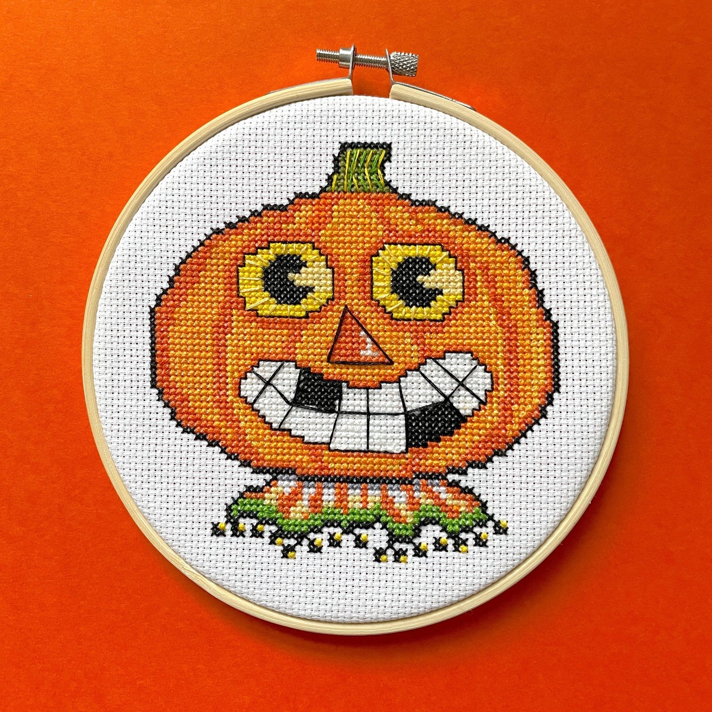 Pumpkin by Mary Engelbreit Counted Cross Stitch DIY KIT - Prismatic Fiber Arts
