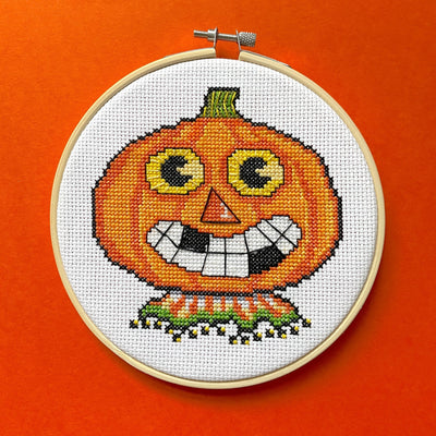 Pumpkin by Mary Engelbreit Counted Cross Stitch DIY KIT - Prismatic Fiber Arts