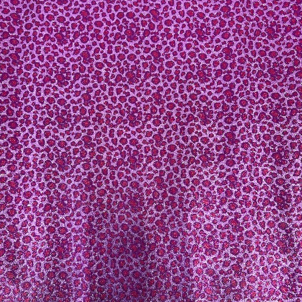 Leopard Print Glitter Canvas Vinyl Fabric - Prismatic Fiber Arts