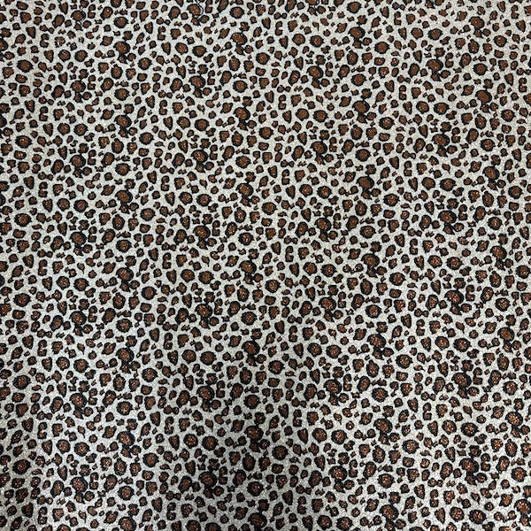 Leopard Print Glitter Canvas Vinyl Fabric - Prismatic Fiber Arts