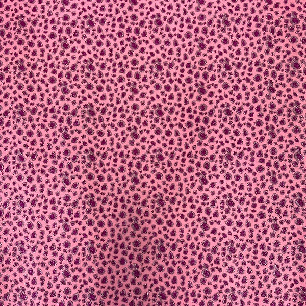 Leopard Print Glitter Canvas Vinyl Fabric - Prismatic Fiber Arts