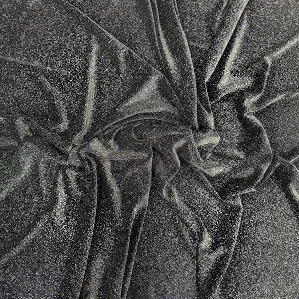 Misty Glitter Stretch Velvet Spandex Fabric - Prismatic Fiber Arts