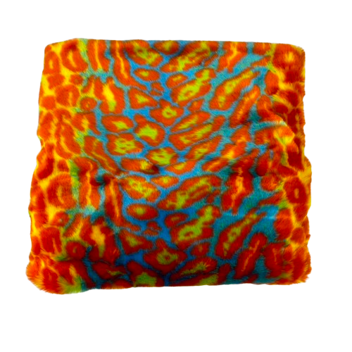 Multicolor Rainbow Leopard Print Faux Fur Fabric - Prismatic Fiber Arts
