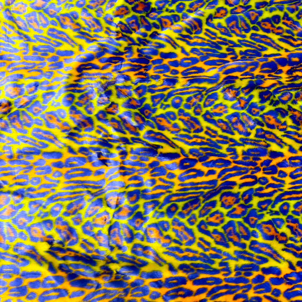 Multicolor Rainbow Leopard Print Faux Fur Fabric - Prismatic Fiber Arts