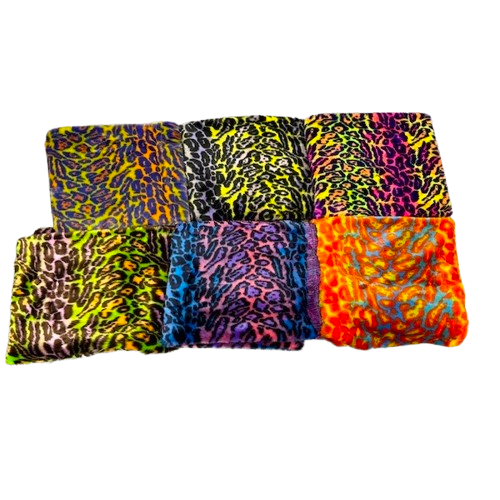 Multicolor Rainbow Leopard Print Faux Fur Fabric - Prismatic Fiber Arts