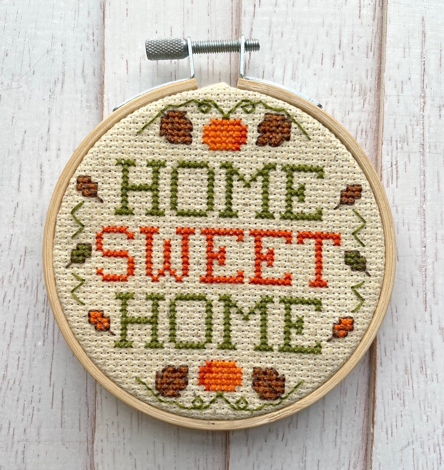 Home Sweet Home Fall Counted Cross Stitch DIY KIT - Prismatic Fiber Arts