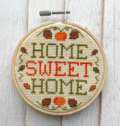 Home Sweet Home Fall Counted Cross Stitch DIY KIT - Prismatic Fiber Arts