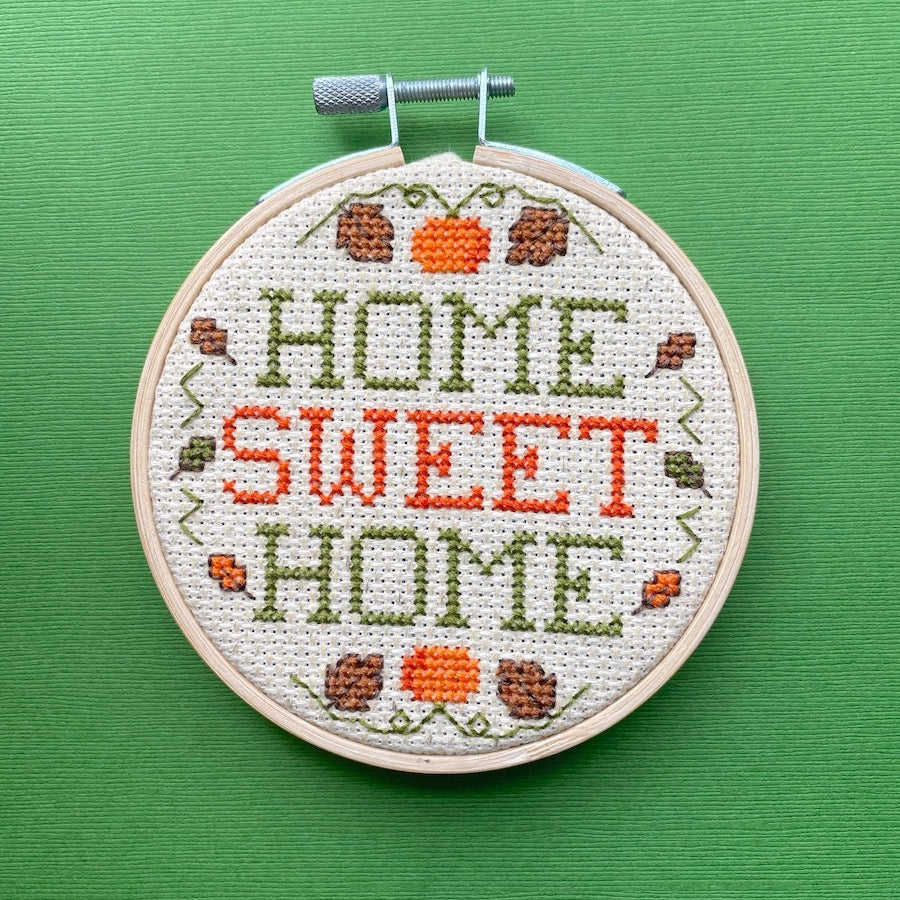 Home Sweet Home Fall Counted Cross Stitch DIY KIT - Prismatic Fiber Arts