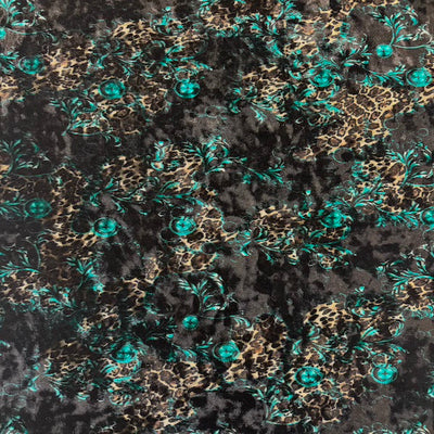 Camouflage Leopard Print Crushed Stretch Velvet Fabric - Prismatic Fiber Arts