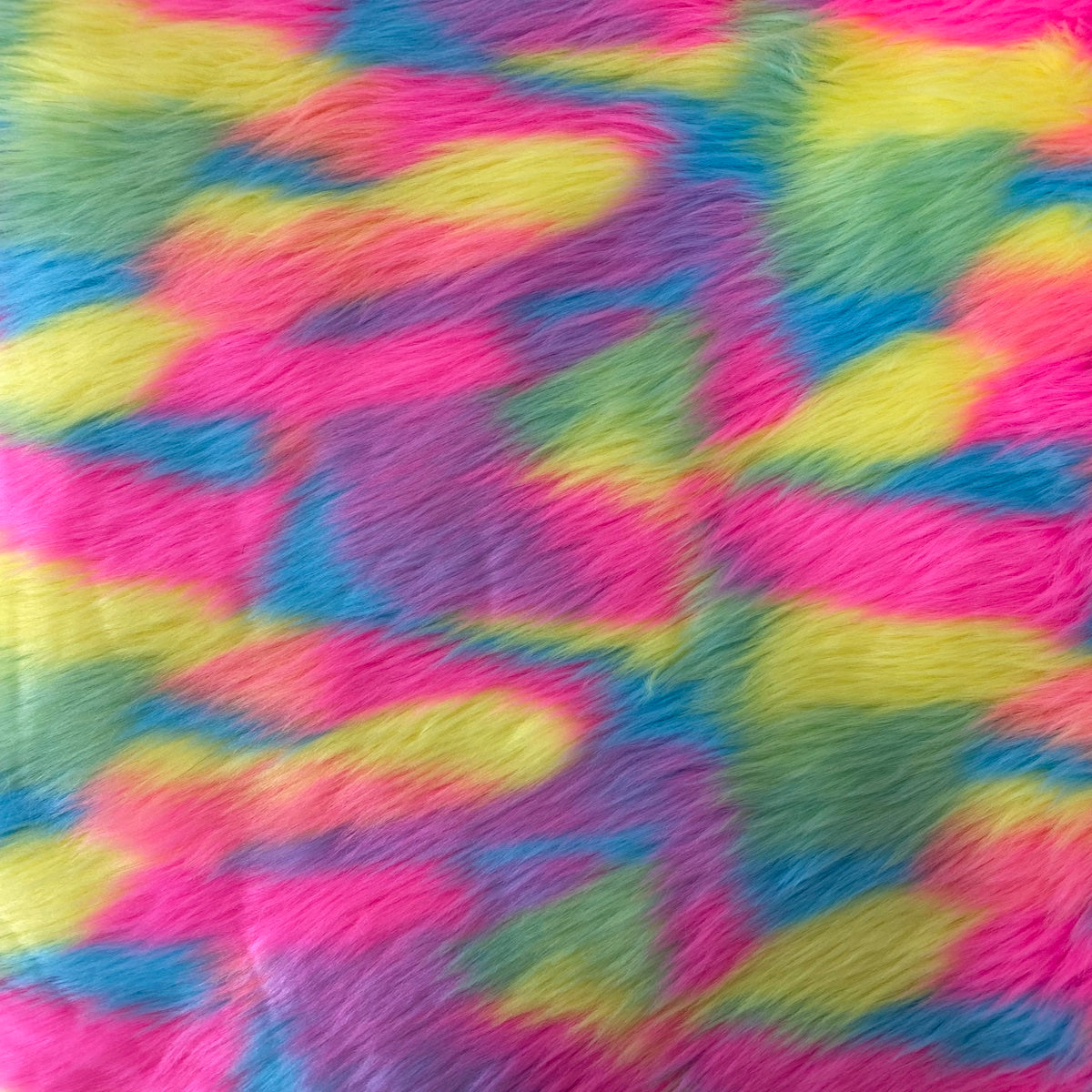 Pastel Rainbow Patchwork Faux Fur Fabric - Prismatic Fiber Arts