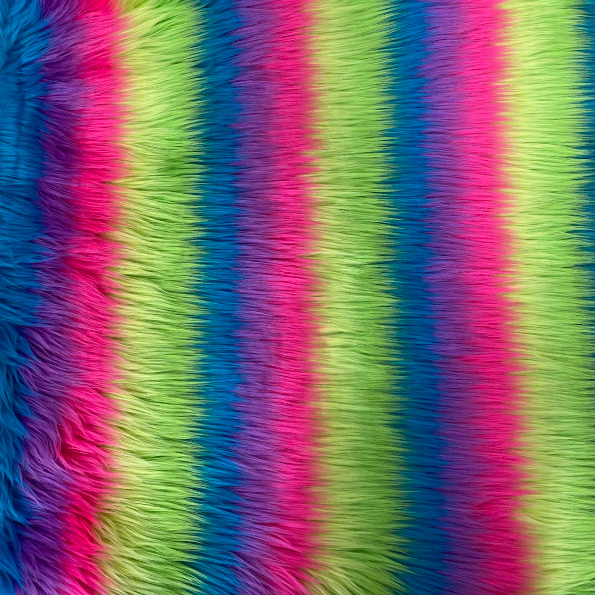 Striped Long Pile Faux Fur Fabric - Prismatic Fiber Arts