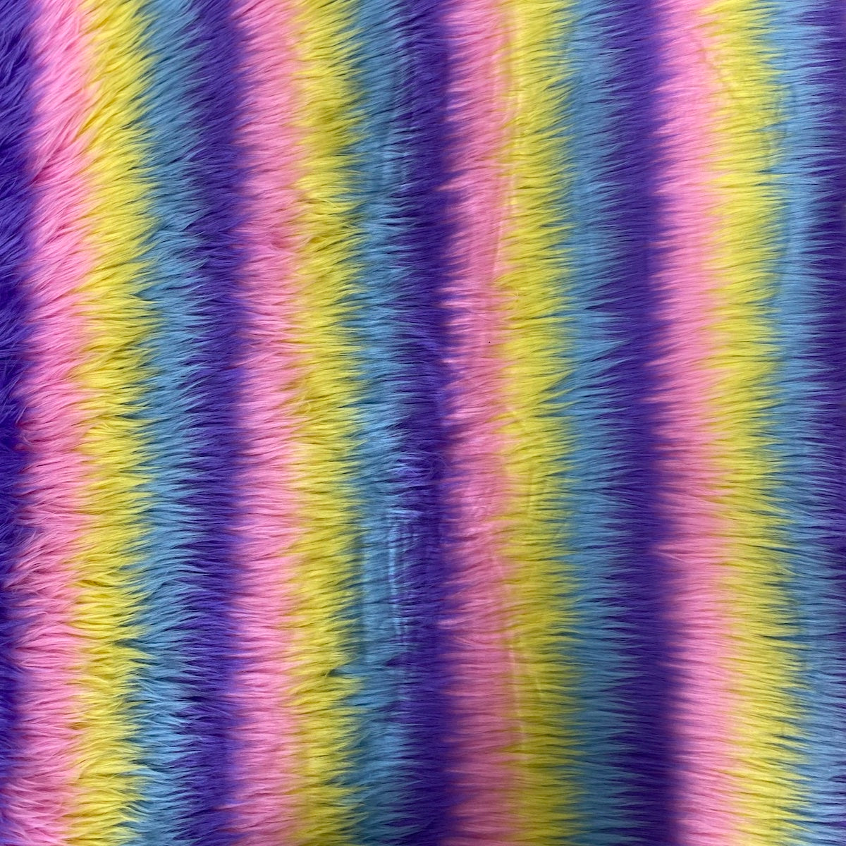 Striped Long Pile Faux Fur Fabric - Prismatic Fiber Arts