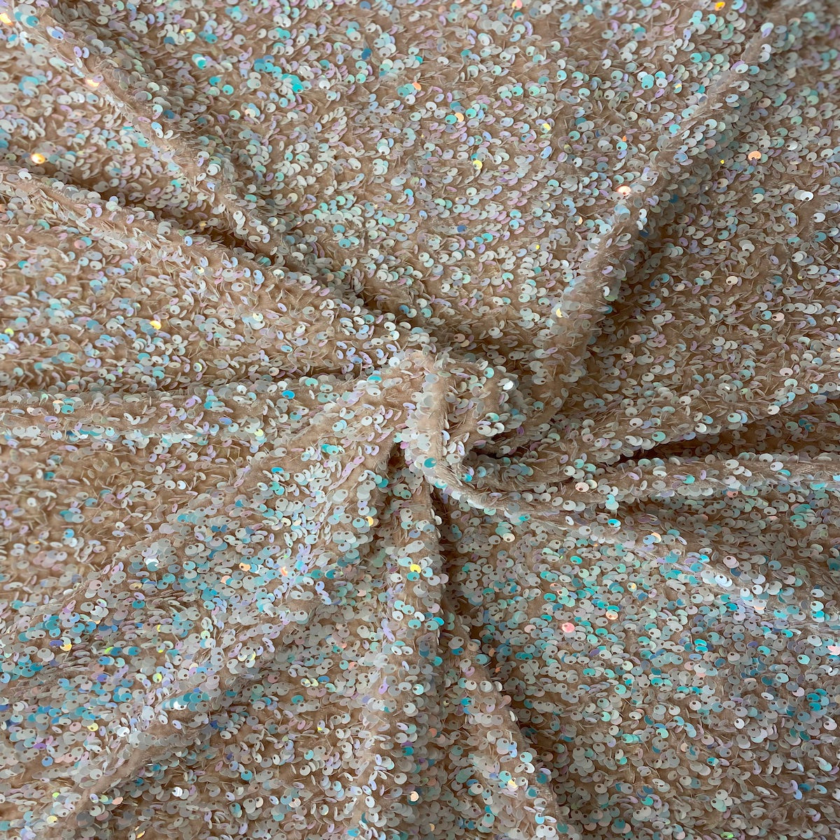 Sequins Embroidered Stretch Velvet Rodeo Fabric - Prismatic Fiber Arts