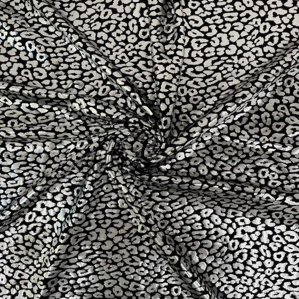 Sahara Leopard Foil Print Nylon Spandex Fabric - Prismatic Fiber Arts