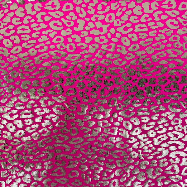 Sahara Leopard Foil Print Nylon Spandex Fabric - Prismatic Fiber Arts