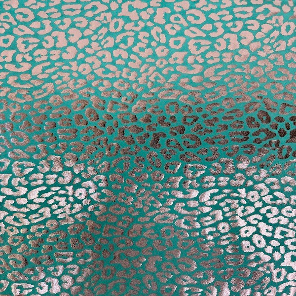 Sahara Leopard Foil Print Nylon Spandex Fabric - Prismatic Fiber Arts