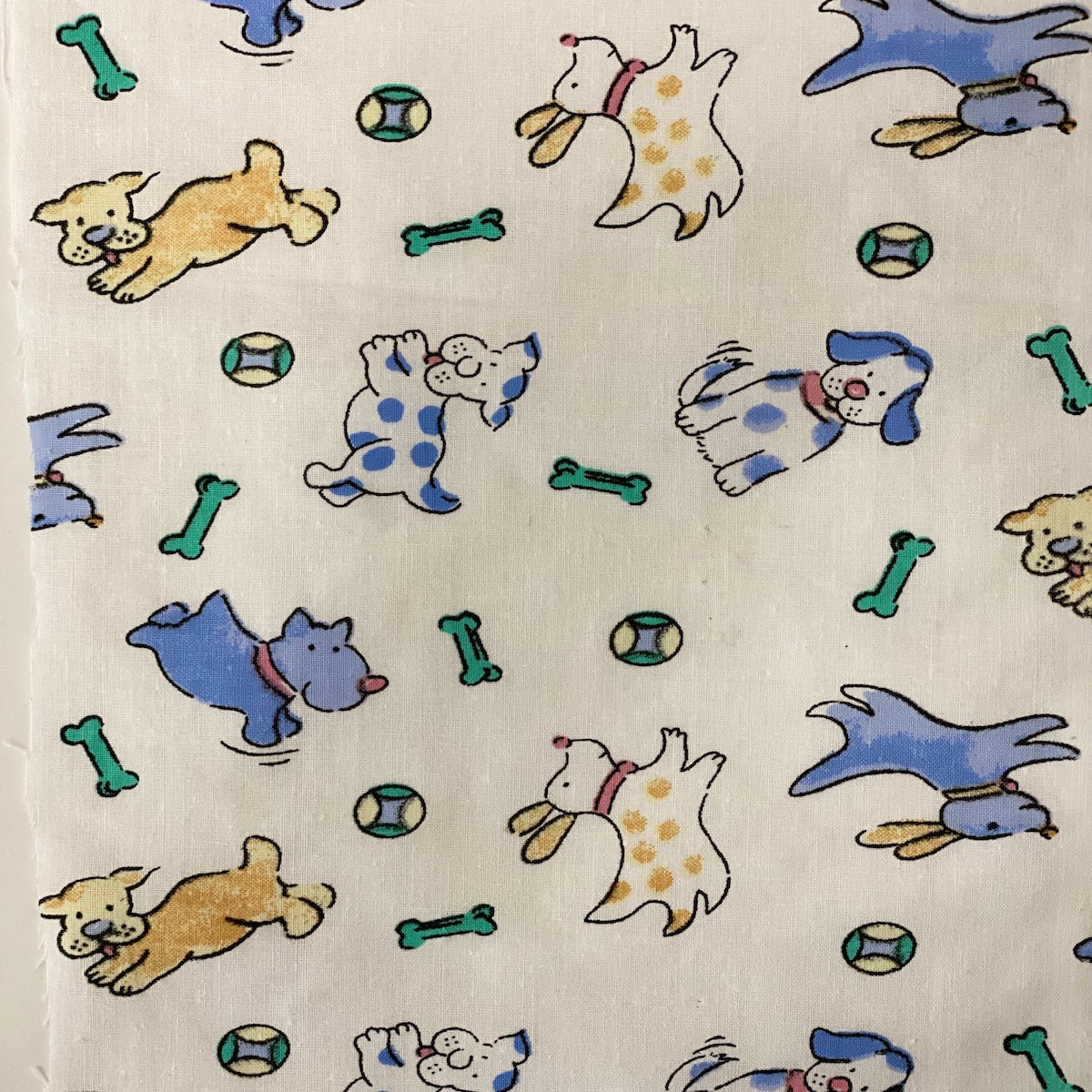 Puppy Bone Print Poly Cotton Fabric - Prismatic Fiber Arts