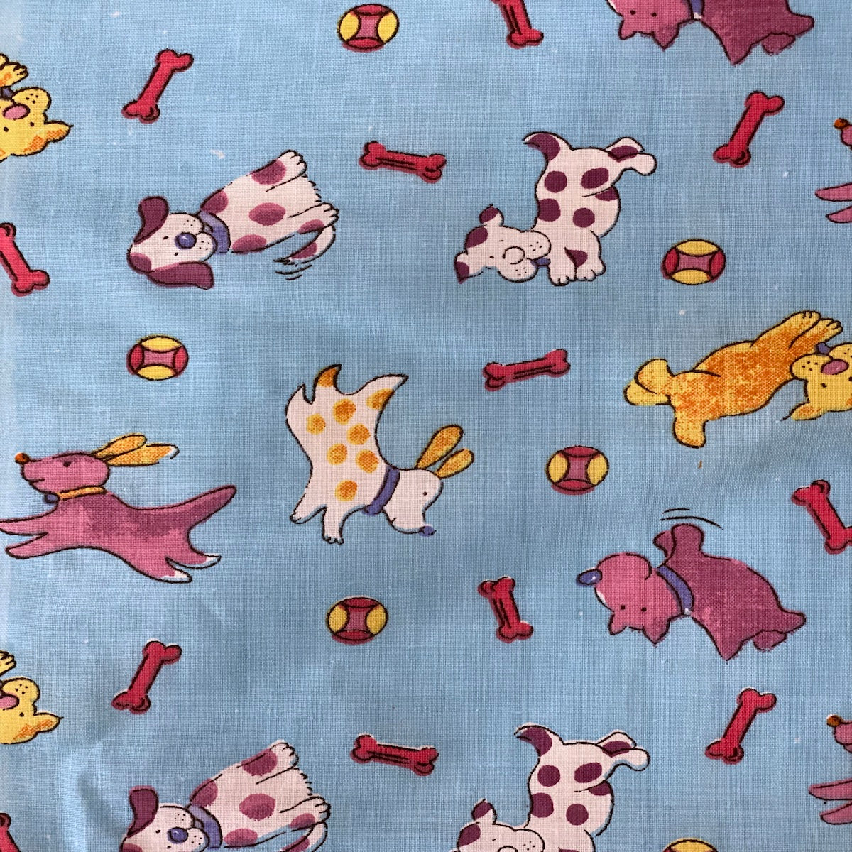 Puppy Bone Print Poly Cotton Fabric - Prismatic Fiber Arts