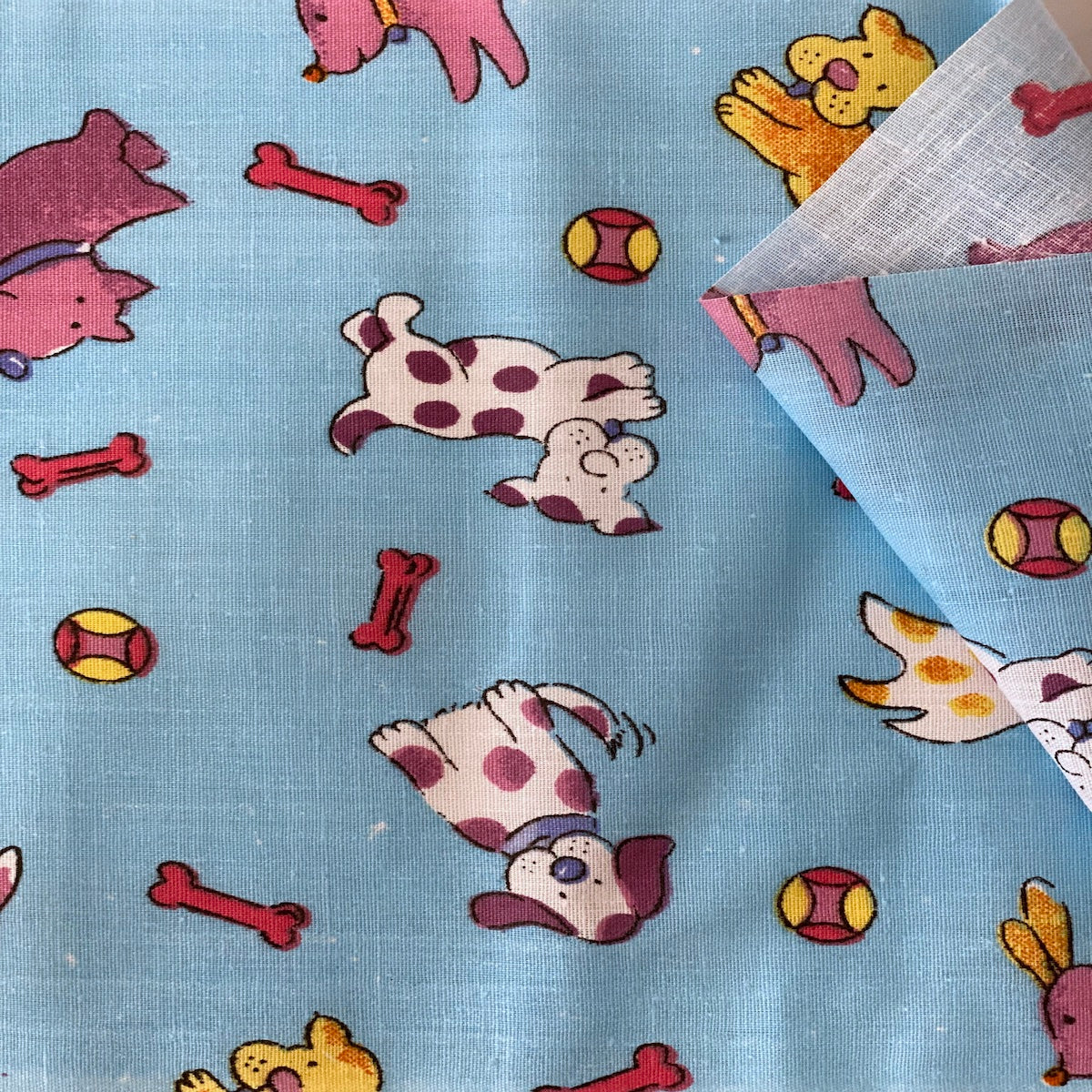 Puppy Bone Print Poly Cotton Fabric - Prismatic Fiber Arts
