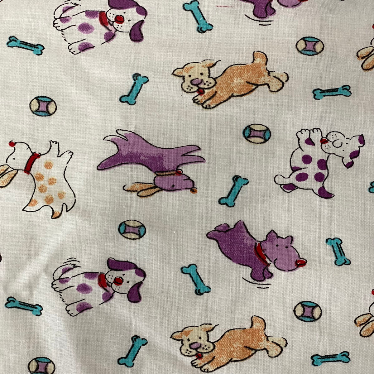 Puppy Bone Print Poly Cotton Fabric - Prismatic Fiber Arts