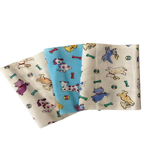 Puppy Bone Print Poly Cotton Fabric - Prismatic Fiber Arts