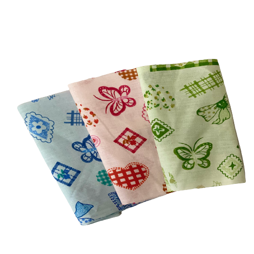 Butterfly Printed Hearts Poly Cotton Fabric - Prismatic Fiber Arts