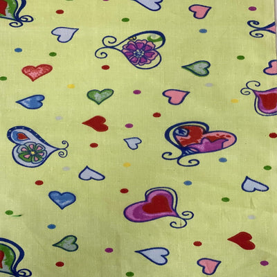 Heart Shape Polka Dot Print Poly Cotton Fabric - Prismatic Fiber Arts