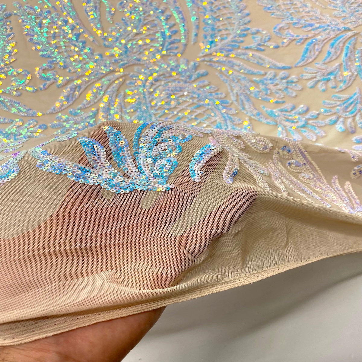 Nebill Stretch Sequins Lace Fabric - Prismatic Fiber Arts