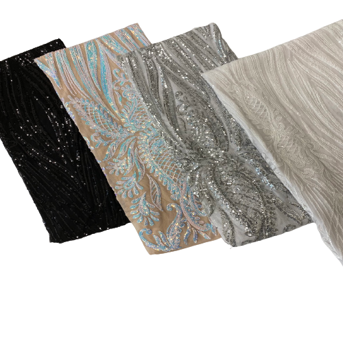 Nebill Stretch Sequins Lace Fabric - Prismatic Fiber Arts