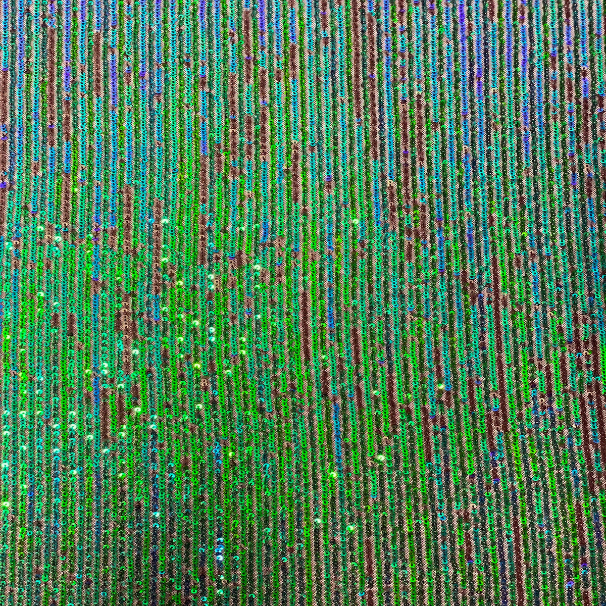 Mille Stripe Stretch Sequins Fabric - Prismatic Fiber Arts