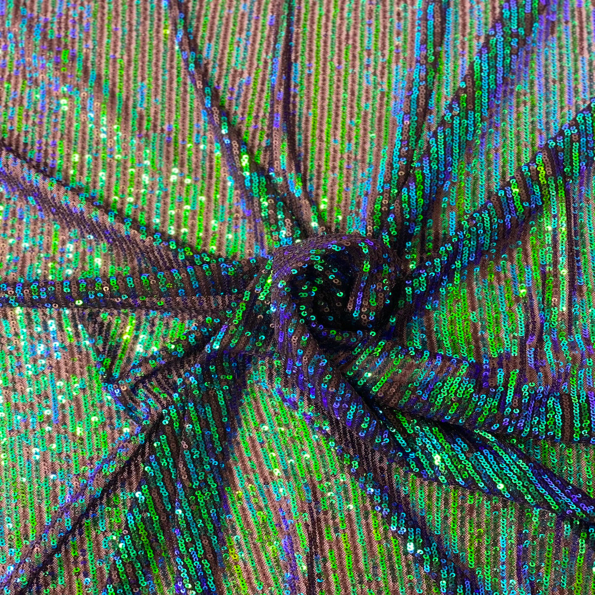 Mille Stripe Stretch Sequins Fabric - Prismatic Fiber Arts