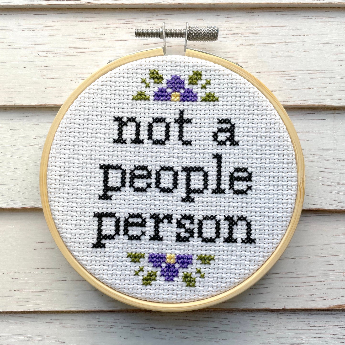 Not a People Person Cross Stitch Kit - Prismatic Fiber Arts