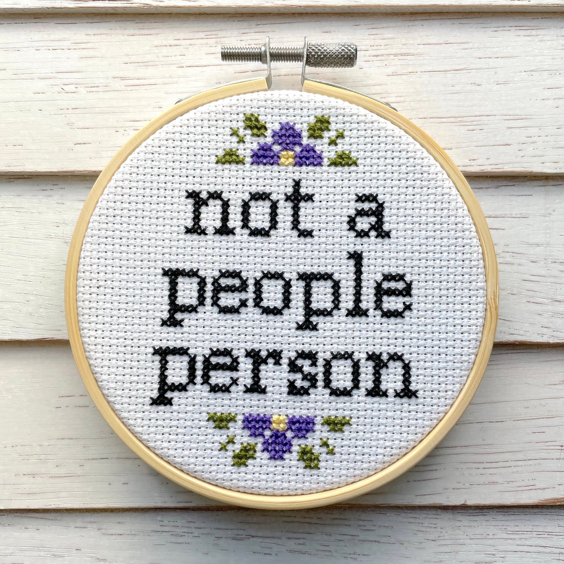 Not a People Person Cross Stitch Kit - Prismatic Fiber Arts