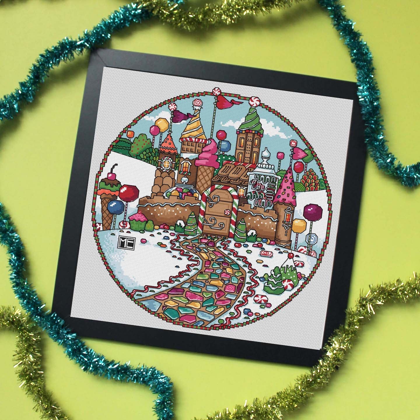 Candy Castle by Mary Engelbreit Counted Cross Stitch DIY KIT - Prismatic Fiber Arts
