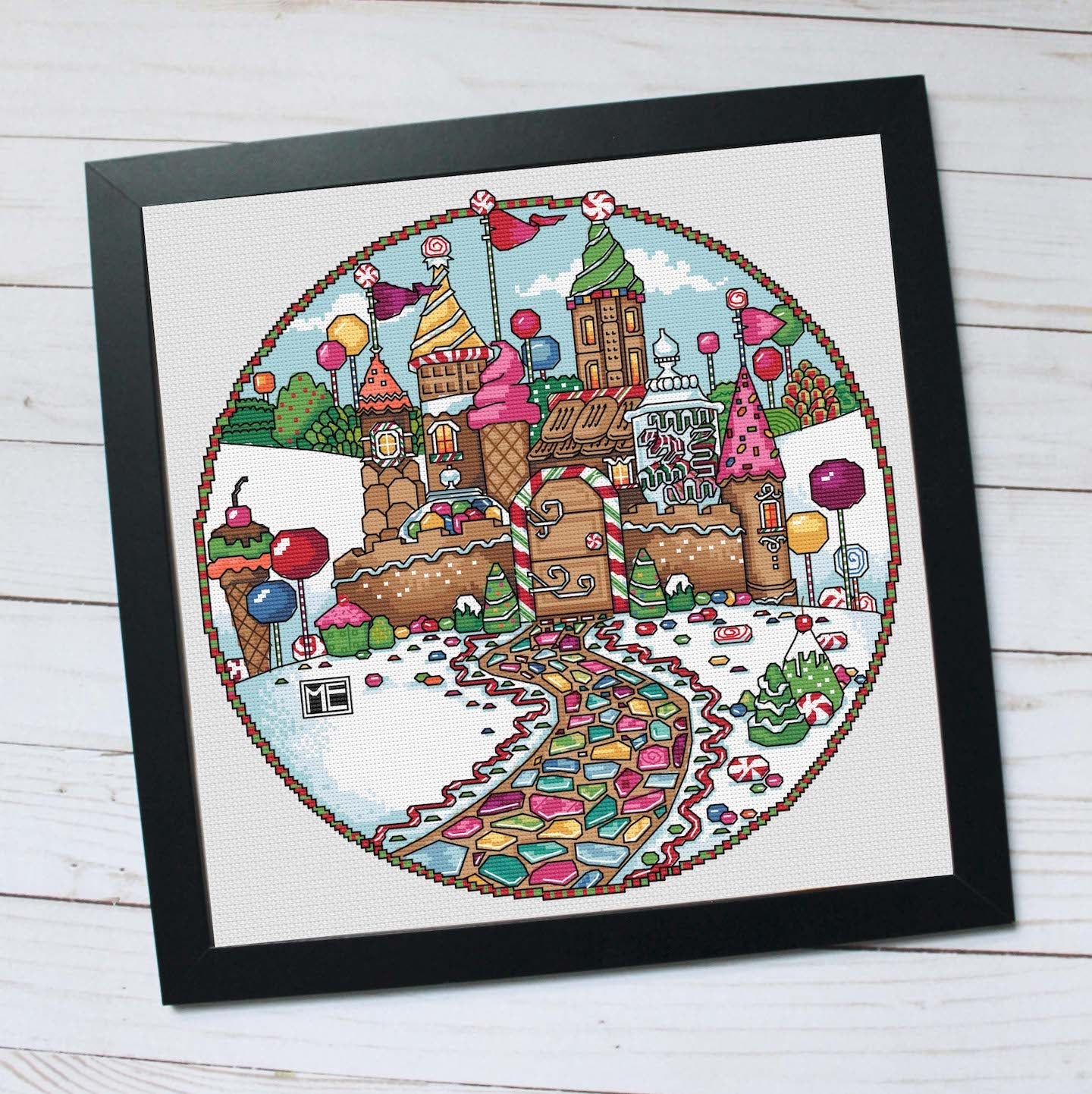 Candy Castle by Mary Engelbreit Counted Cross Stitch DIY KIT - Prismatic Fiber Arts