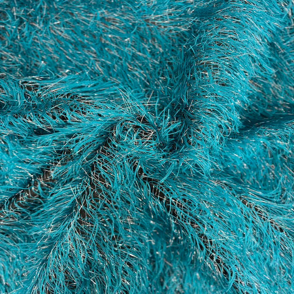 Metallic Faux Fur Tinsel Ostrich Feather Fabric - Prismatic Fiber Arts