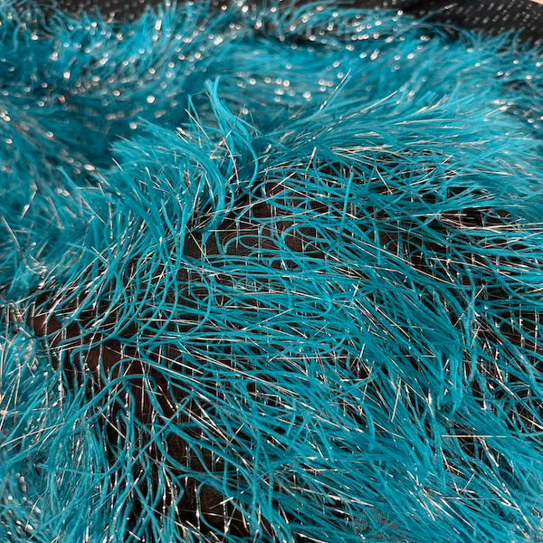 Metallic Faux Fur Tinsel Ostrich Feather Fabric - Prismatic Fiber Arts