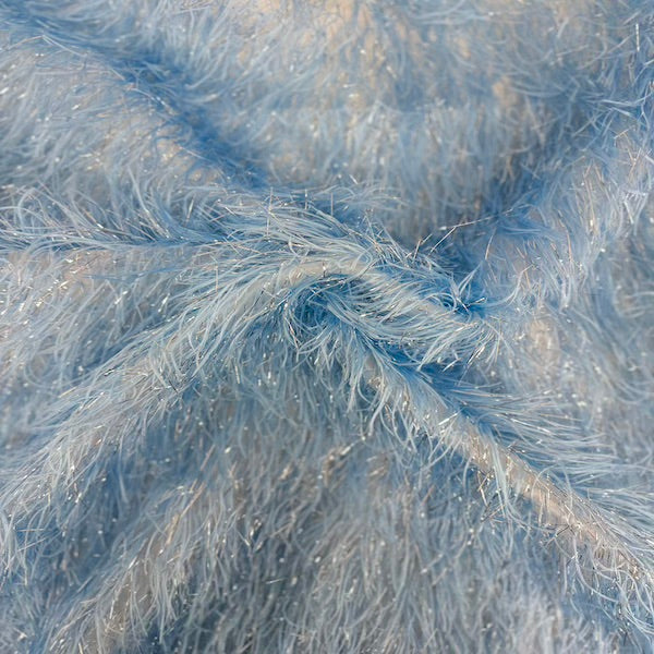 Metallic Faux Fur Tinsel Ostrich Feather Fabric - Prismatic Fiber Arts