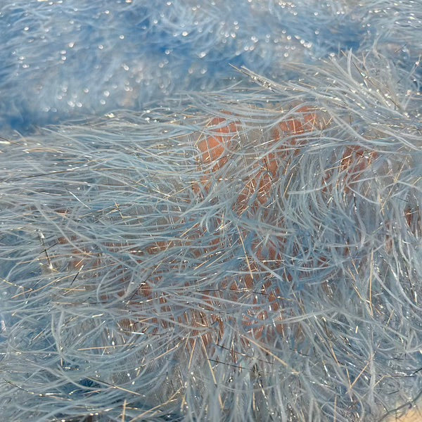 Metallic Faux Fur Tinsel Ostrich Feather Fabric - Prismatic Fiber Arts