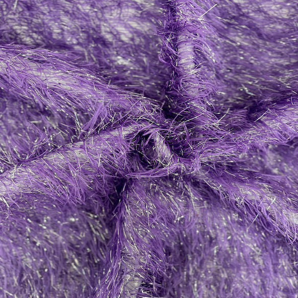 Metallic Faux Fur Tinsel Ostrich Feather Fabric - Prismatic Fiber Arts