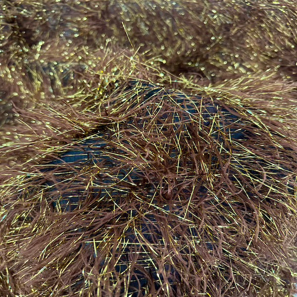 Metallic Faux Fur Tinsel Ostrich Feather Fabric - Prismatic Fiber Arts