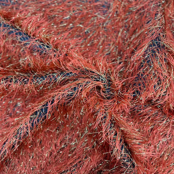 Metallic Faux Fur Tinsel Ostrich Feather Fabric - Prismatic Fiber Arts