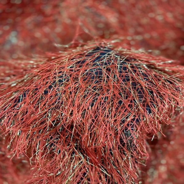Metallic Faux Fur Tinsel Ostrich Feather Fabric - Prismatic Fiber Arts