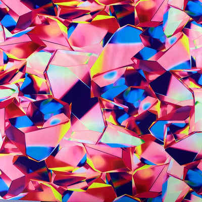 Kaleidoscope Multicolor Abstract Nylon Spandex Fabric - Prismatic Fiber Arts