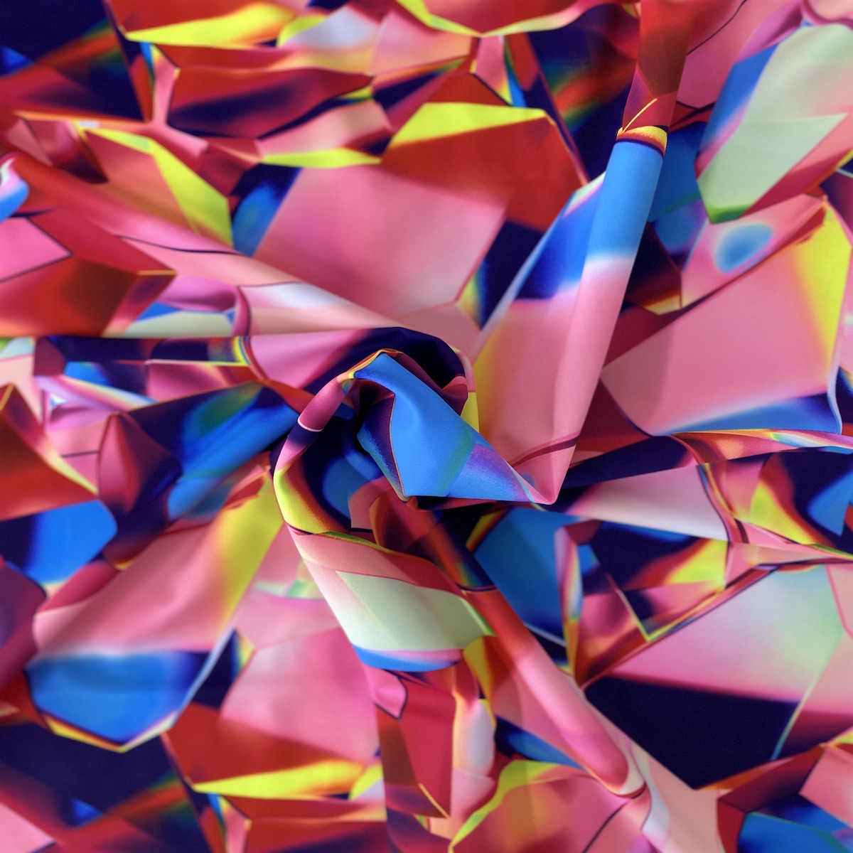 Kaleidoscope Multicolor Abstract Nylon Spandex Fabric - Prismatic Fiber Arts