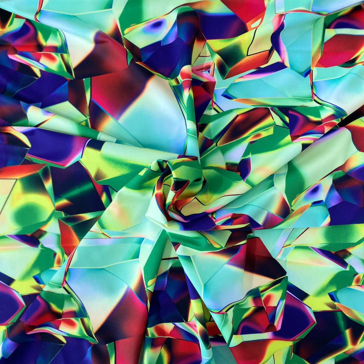Kaleidoscope Multicolor Abstract Nylon Spandex Fabric - Prismatic Fiber Arts