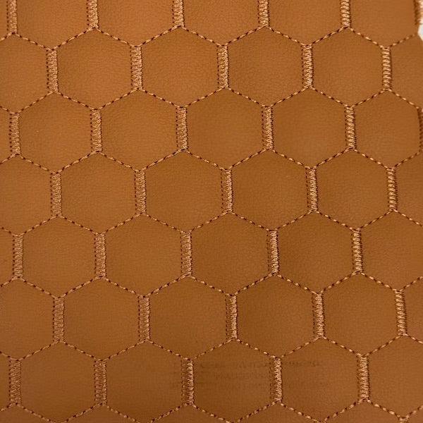Honeycomb Hexagon Quilted Foam Backed Faux Leather Vinyl Fabric - Prismatic Fiber Arts