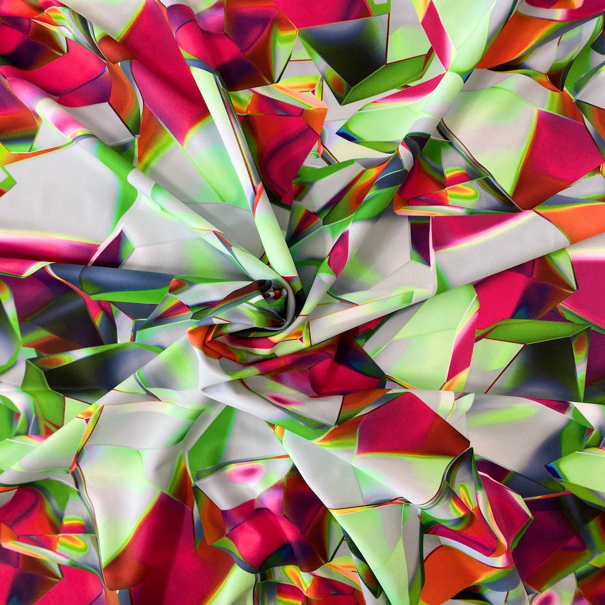 Kaleidoscope Multicolor Abstract Nylon Spandex Fabric - Prismatic Fiber Arts