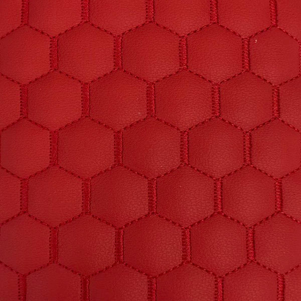 Honeycomb Hexagon Quilted Foam Backed Faux Leather Vinyl Fabric - Prismatic Fiber Arts